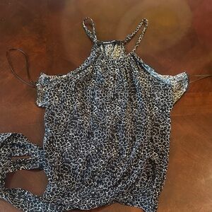 Sugarlips Black and White Patterned Camisole open back tie